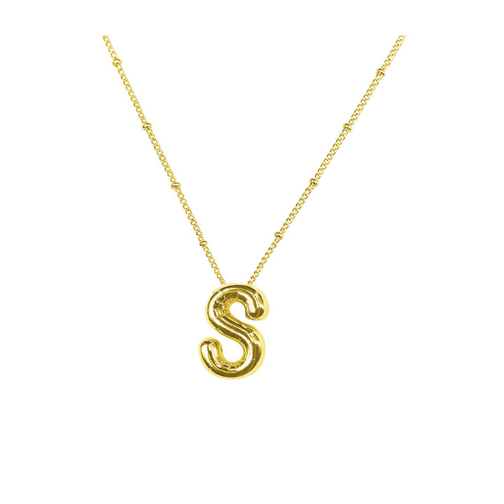 Women's necklace with a curved minimalist pendant and high-quality link chain Nin Boutique