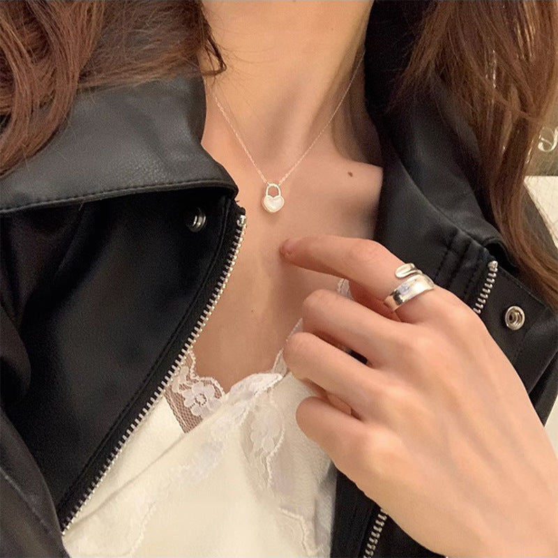 Women’s Necklace with Playful Heart Lock Pendant Nin Boutique