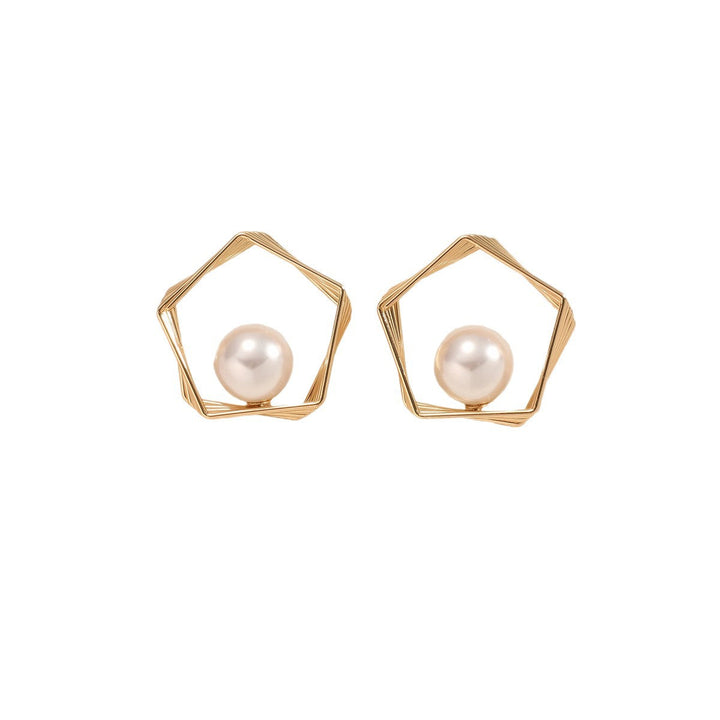 Women's earrings with elegant pearl and geometric shape Nin Boutique