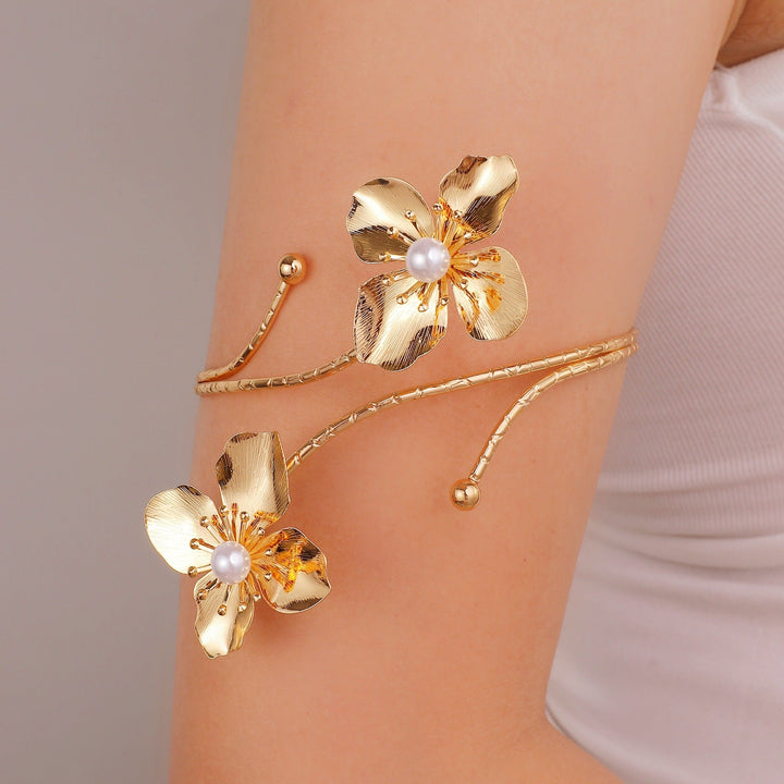 Women Open Cuff with Floral Accents Nin Boutique