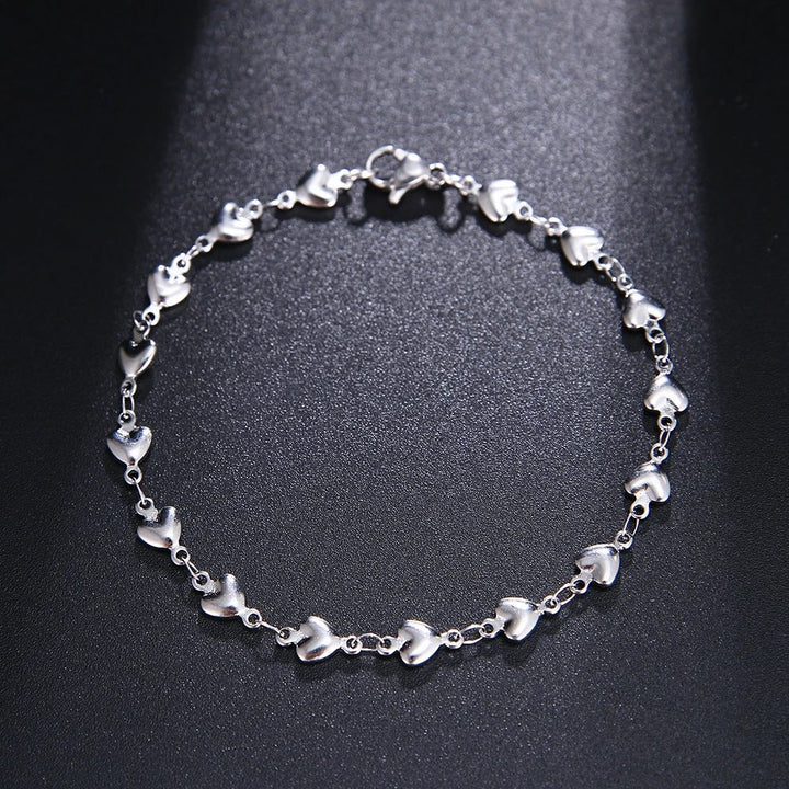 Women's ankle bracelet with heart-shaped pendants and high-quality design Nin Boutique