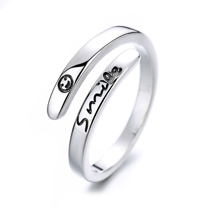 Ladies ring with modern inscription and delicate structure Nin Boutique