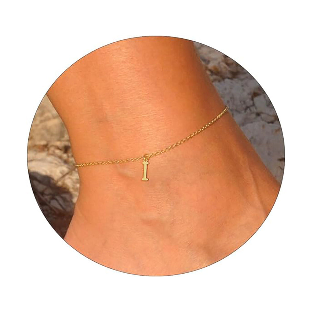 Women's ankle bracelet with personalized initial Nin Boutique