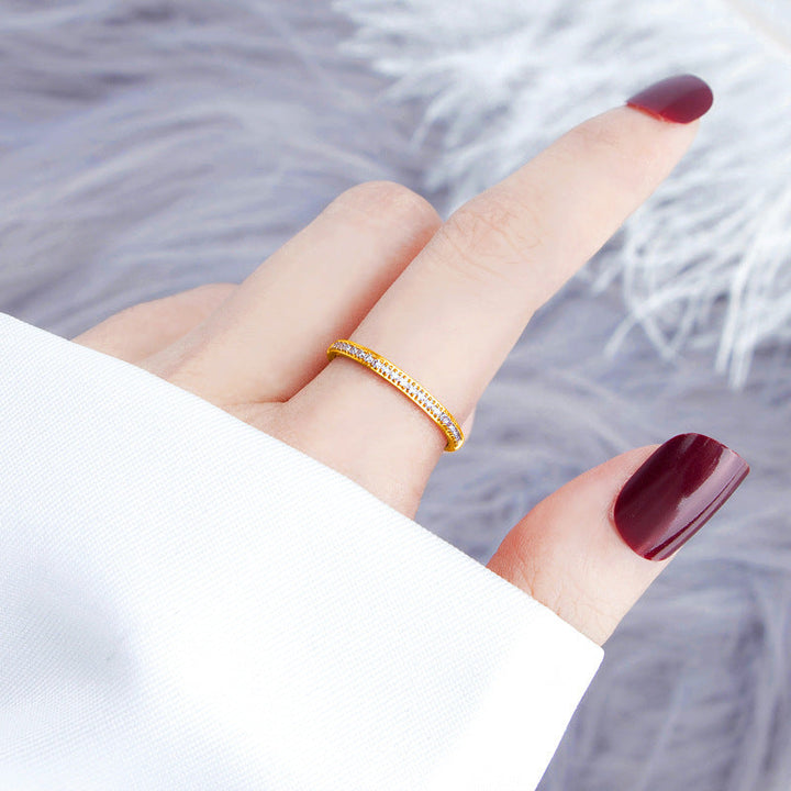 Ladies delicate ring with sparkling zirconia stones Nin Boutique