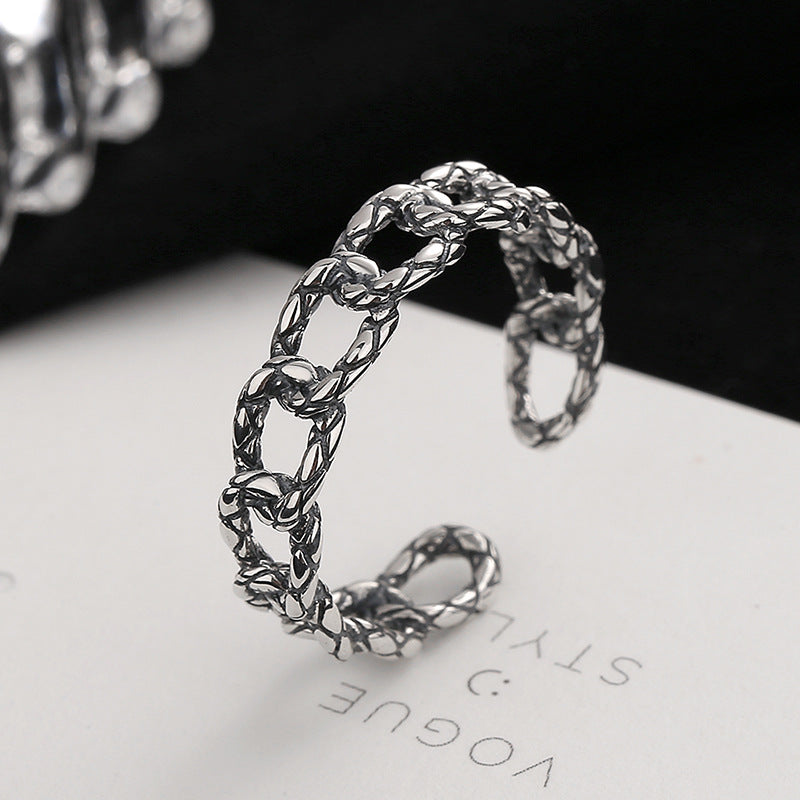 Women's Open Ring with Creative Chain Pattern Nin Boutique