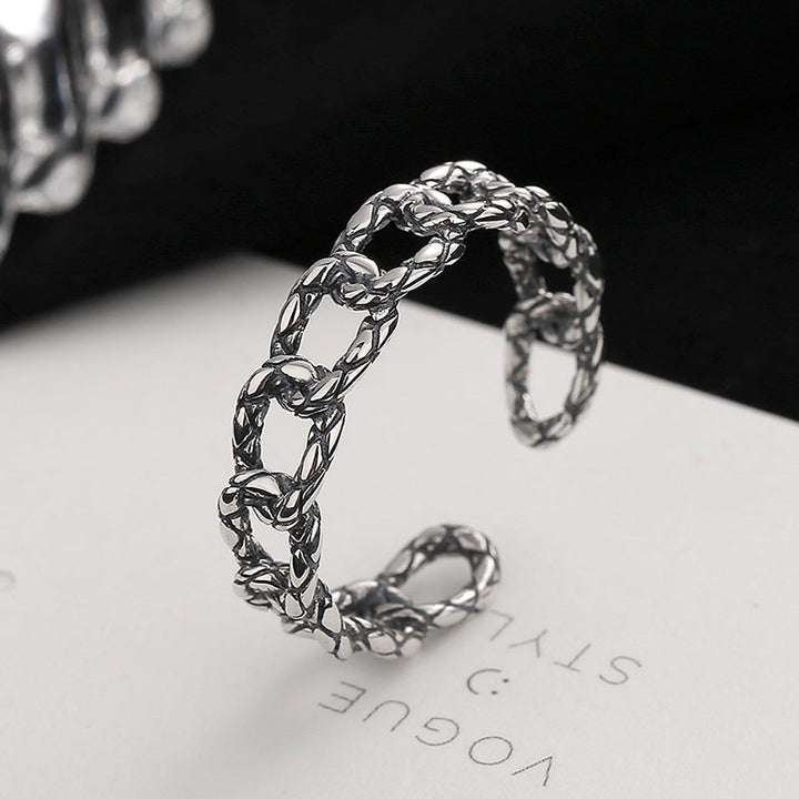 Women's Open Ring with Creative Chain Pattern Nin Boutique