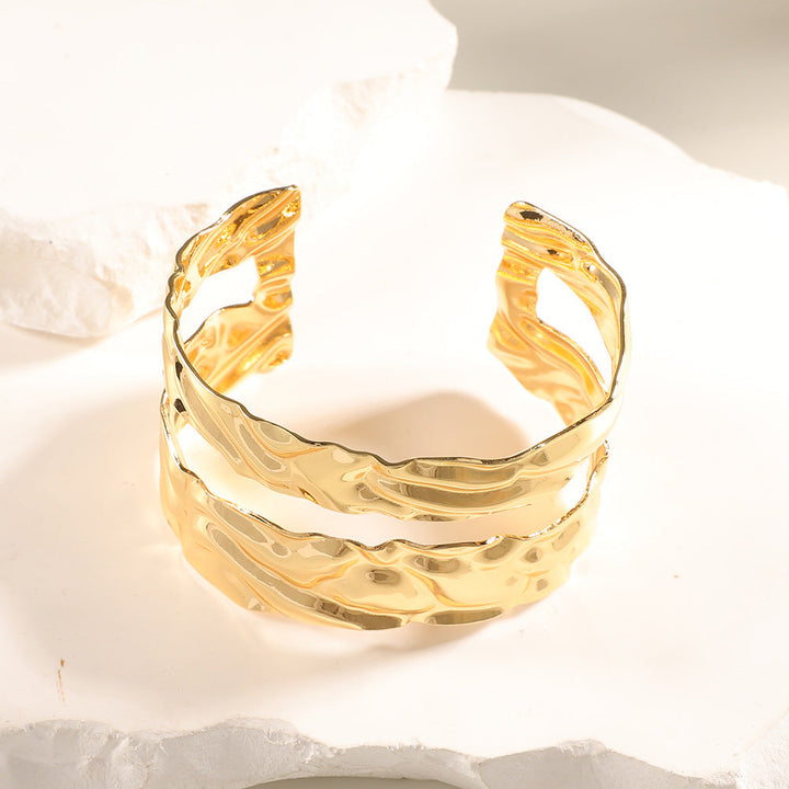 Women's Open Bangle with Artistic Relief Design Nin Boutique