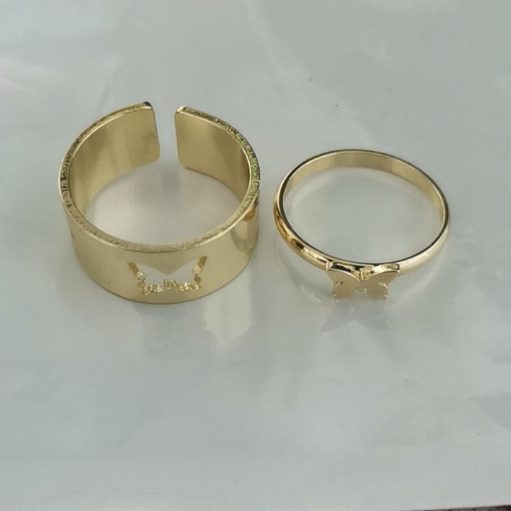 Ladies Ring Set with delicate butterfly motifs and elegant design Nin Boutique