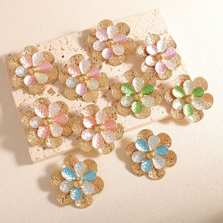 Ladies earrings in artistic floral pattern Nin Boutique