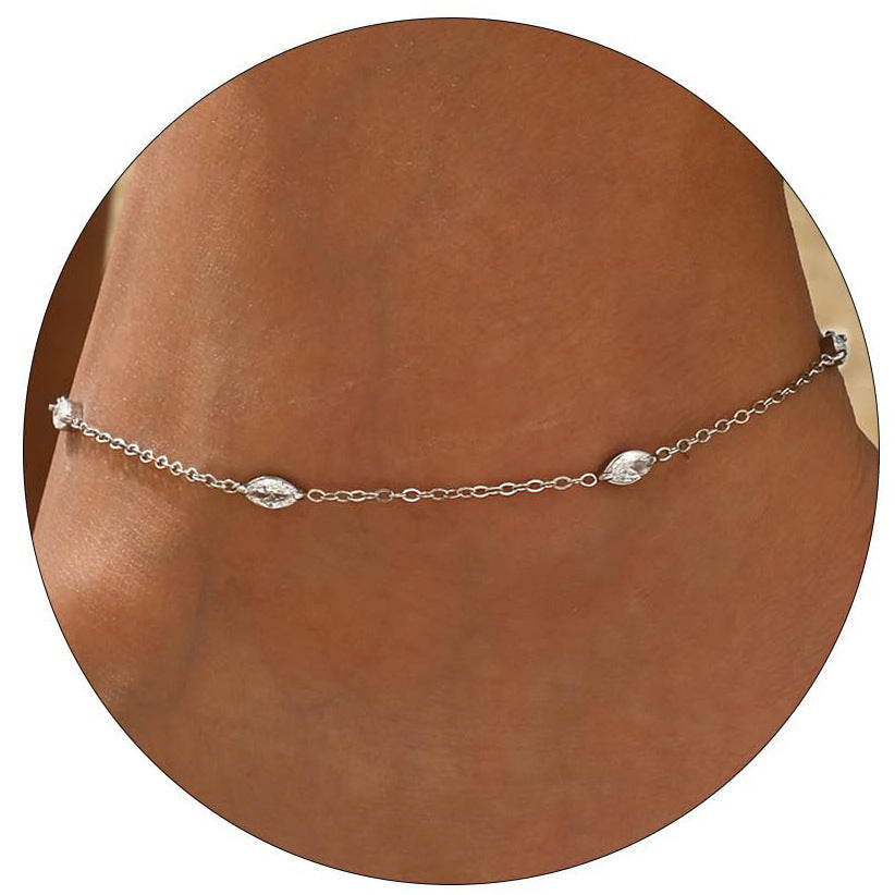 Women's anklet with a delicate design and sparkling zirconia Nin Boutique