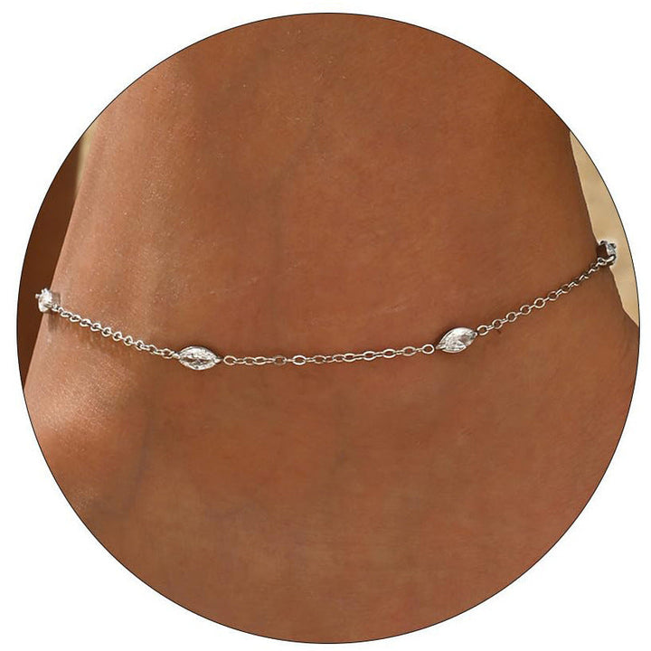 Women's anklet with a delicate design and sparkling zirconia Nin Boutique