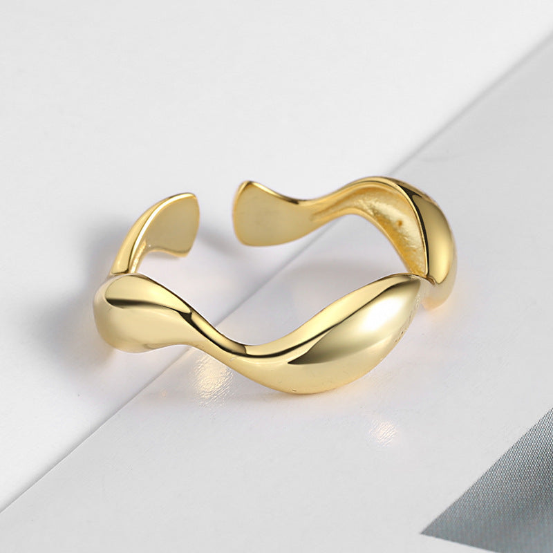 Women's Open, Sculptural Ring made of High-Quality Stainless Steel Nin Boutique