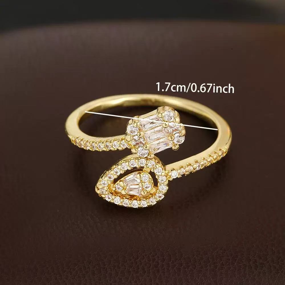 Women's elegant ring with sparkling zirconia and double-set design Nin Boutique