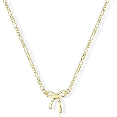 Women's elegant necklace with bow pendant and fine link design Nin Boutique