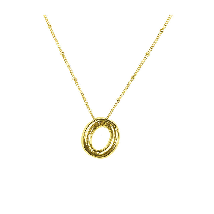 Women's necklace with a curved minimalist pendant and high-quality link chain Nin Boutique
