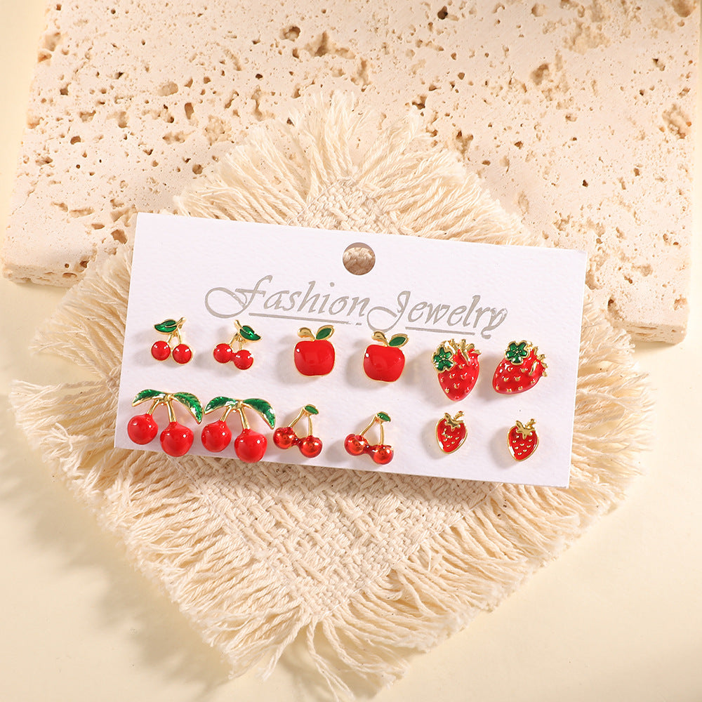 Women’s Earrings Set with Fruity Design Nin Boutique