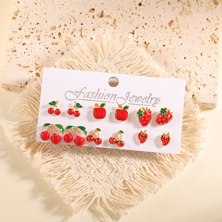 Women’s Earrings Set with Fruity Design Nin Boutique