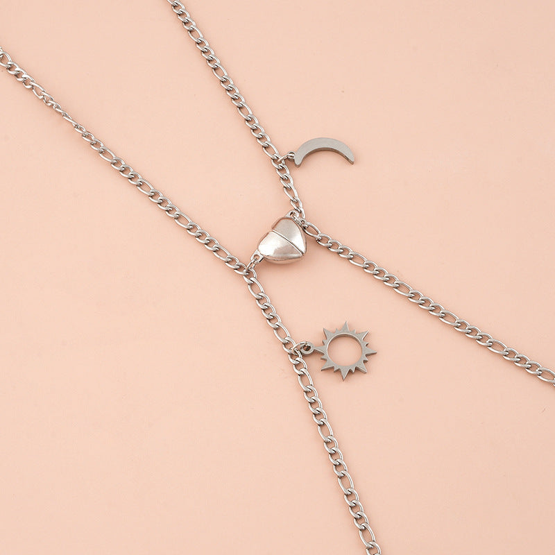 Women's Anklets with Moon and Heart Pendant Nin Boutique