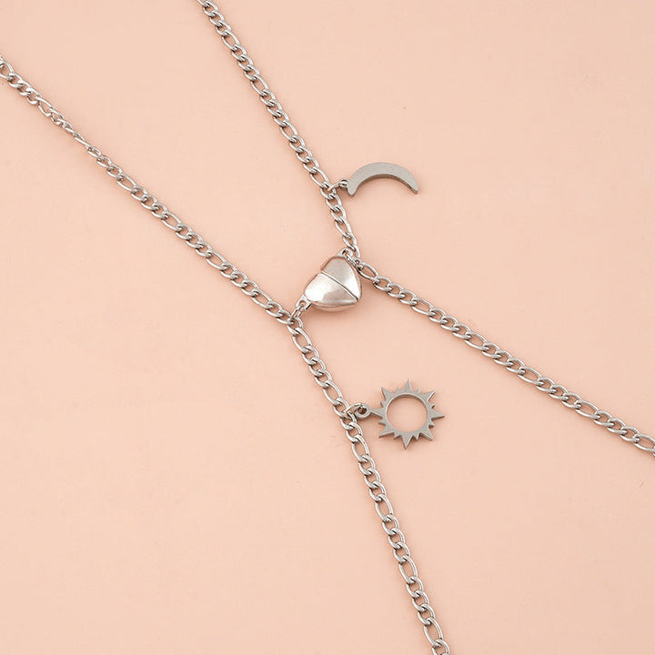 Women's Anklets with Moon and Heart Pendant Nin Boutique