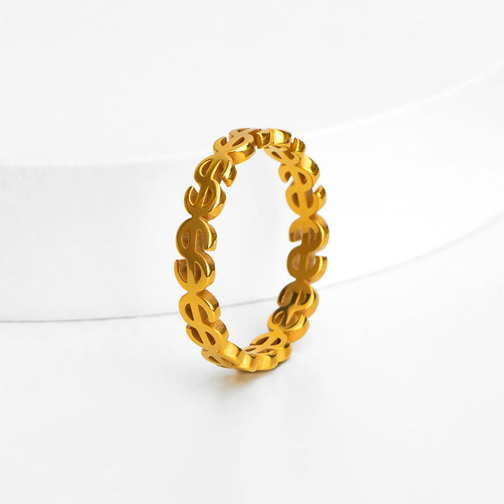 Women's Ring with Modern Dollar Sign Design Nin Boutique