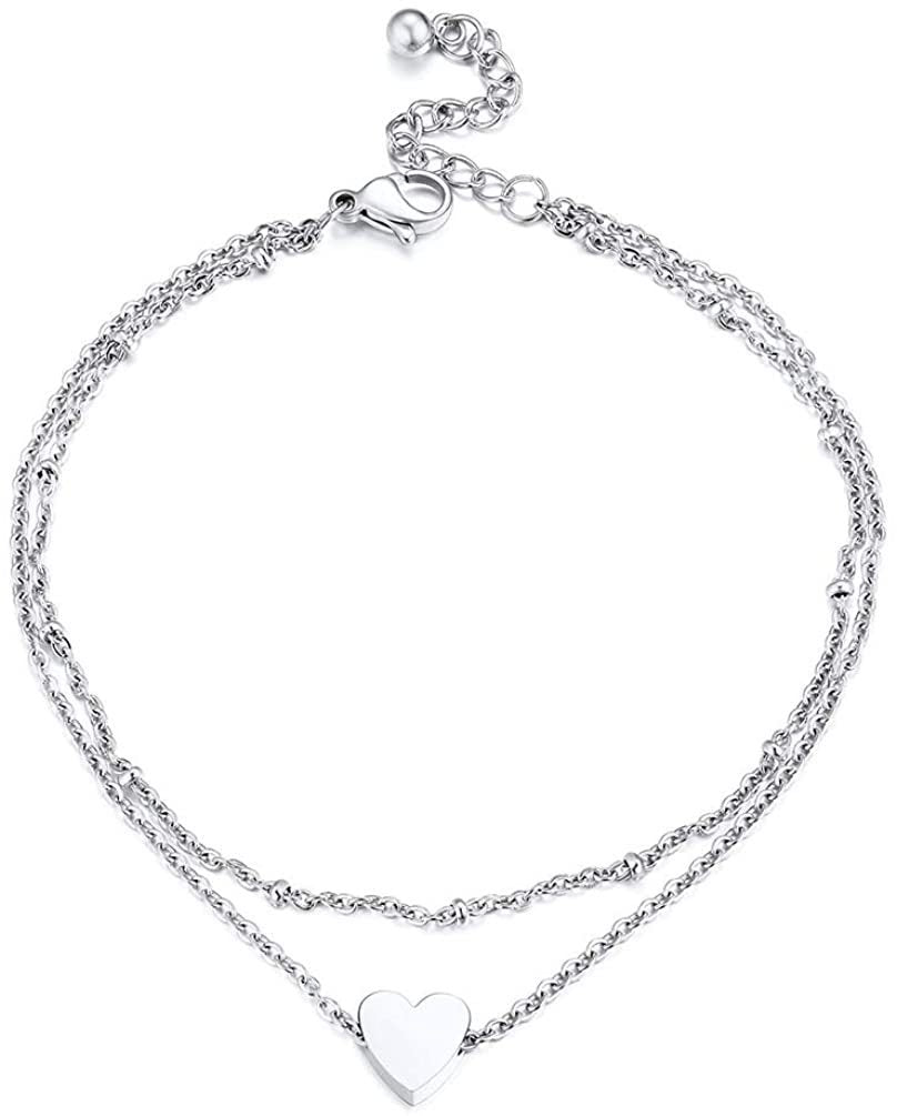 Ladies ankle bracelet with heart-shaped charms and delicate design Nin Boutique