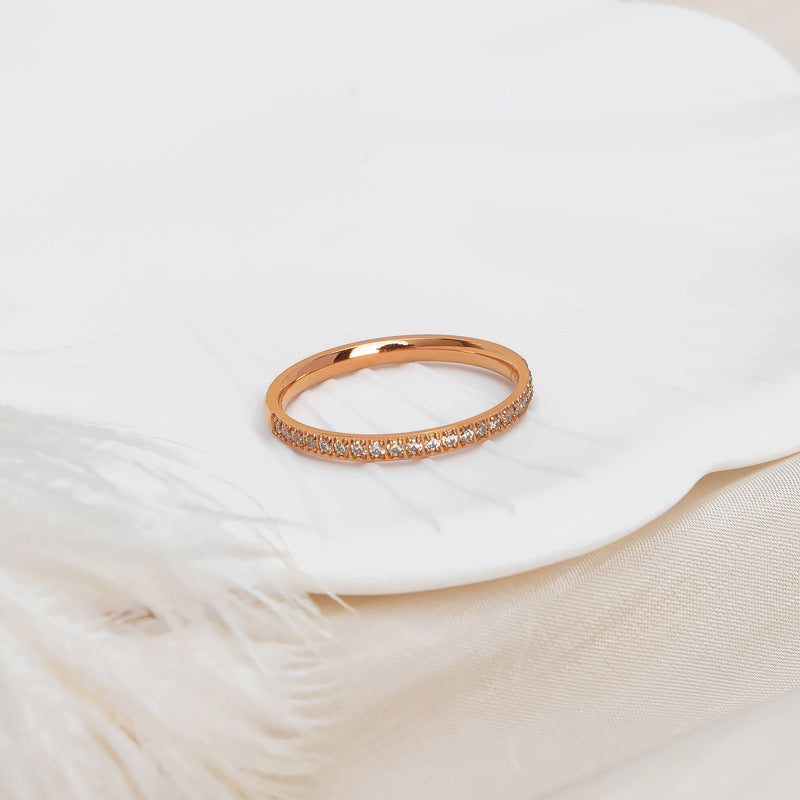 Ladies delicate ring with sparkling zirconia stones Nin Boutique