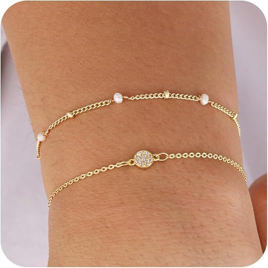 Women's ankle bracelet with elegant pearls and golden accents Nin Boutique