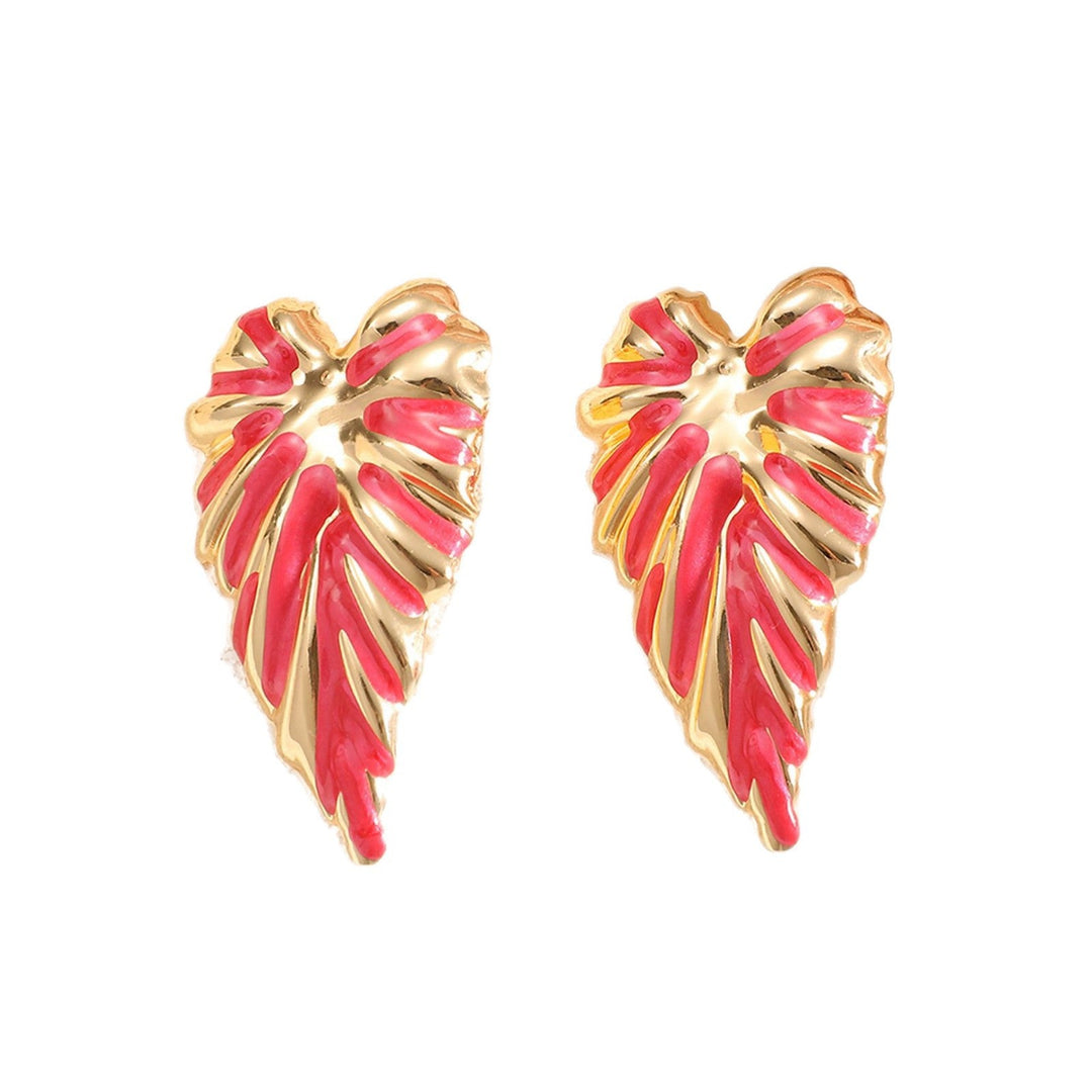 Women's earrings in modern leaf design Nin Boutique