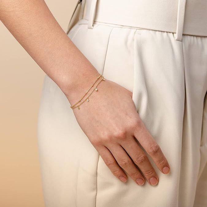 Women’s ankle bracelet with sparkling drops and delicate design Nin Boutique