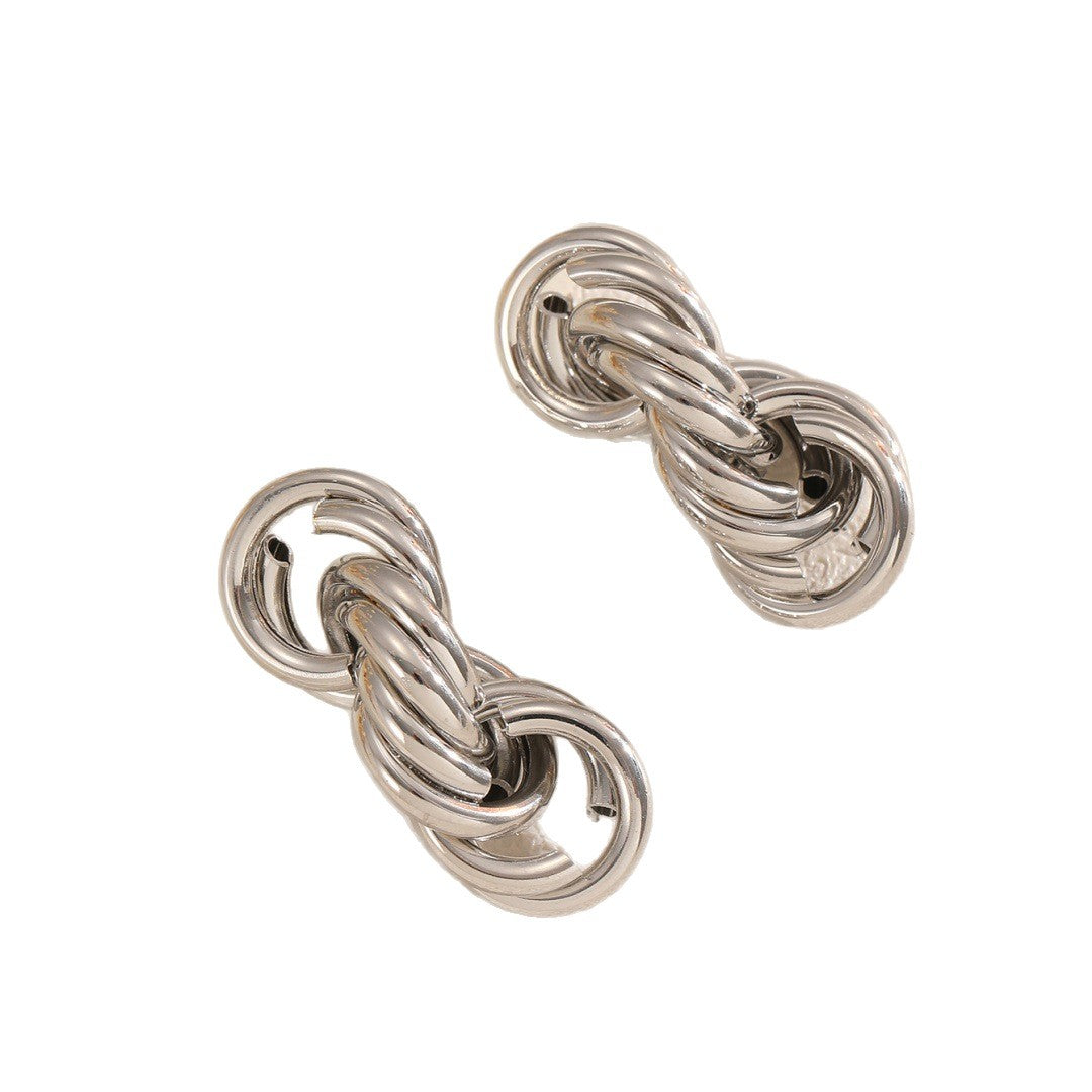 Ladies' earrings with contemporary knot design Nin Boutique
