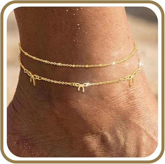 Women's anklet with filigree bow design and elegant chain play Nin Boutique