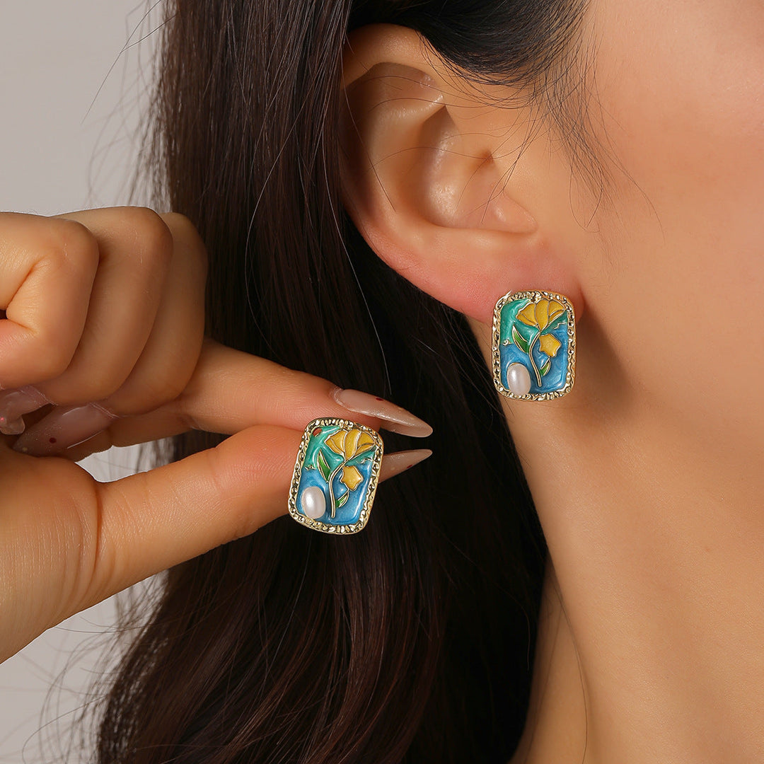 Women's earrings with elegant pearl and zirconia design Nin Boutique
