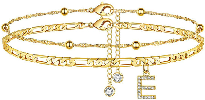 Women’s anklet with personalized pendant and sparkling zirconia elements Nin Boutique