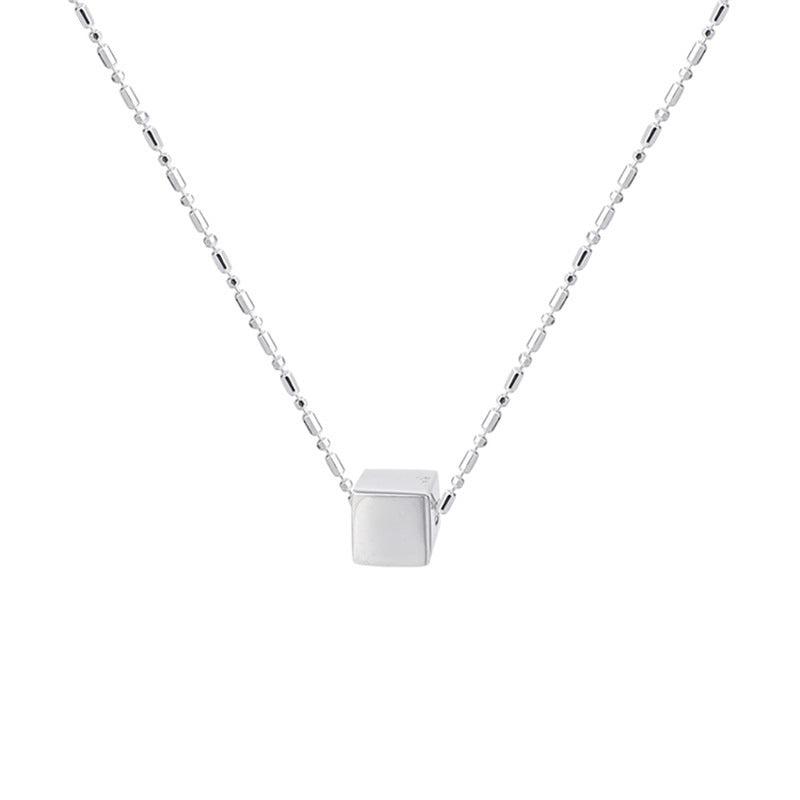 Women's necklace with modern, geometric cube pendant Nin Boutique