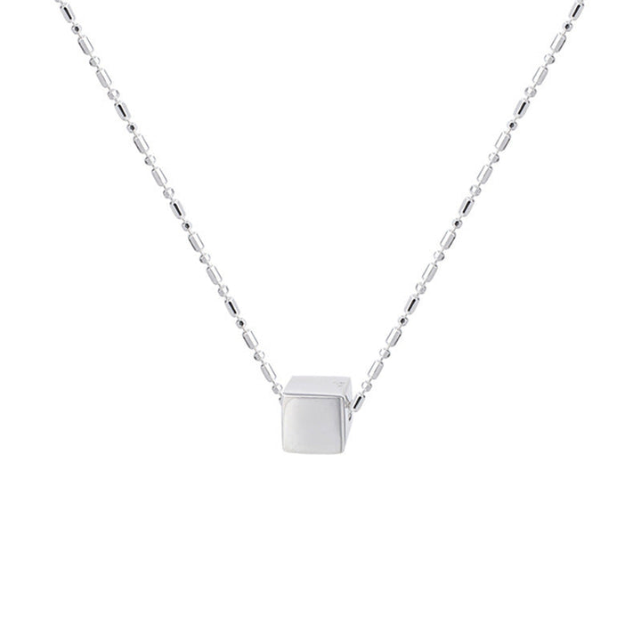 Women's necklace with modern, geometric cube pendant Nin Boutique
