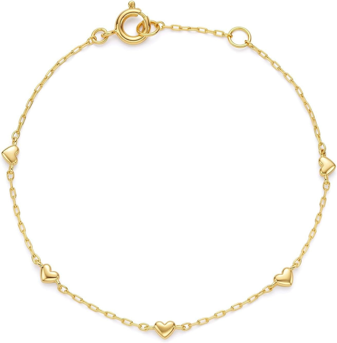 Women's anklet with heart-shaped accents and delicate chain design Nin Boutique