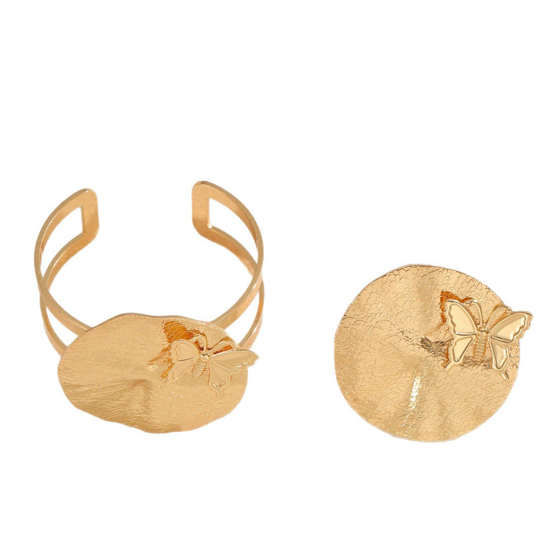 Women Open Cuff Bracelet with Artistic Butterfly Motif Nin Boutique