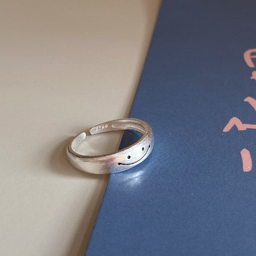 Women's Open Ring with Playful Smiley Motif Nin Boutique