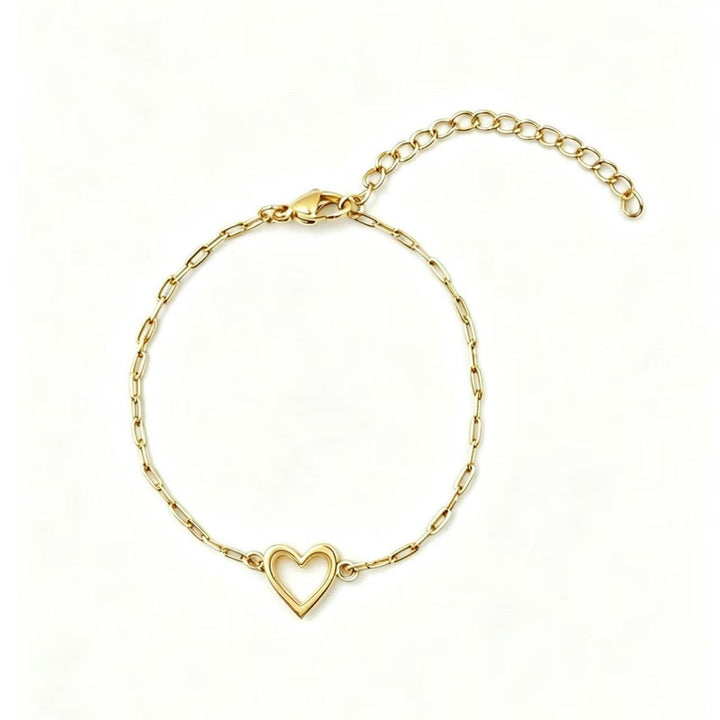 Women's anklet with romantic heart pendant made of high-quality stainless steel Nin Boutique