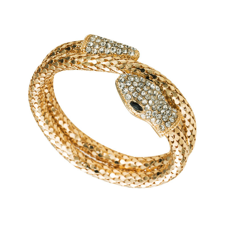 Women's bracelet in artistic snake design with sparkling accents Nin Boutique
