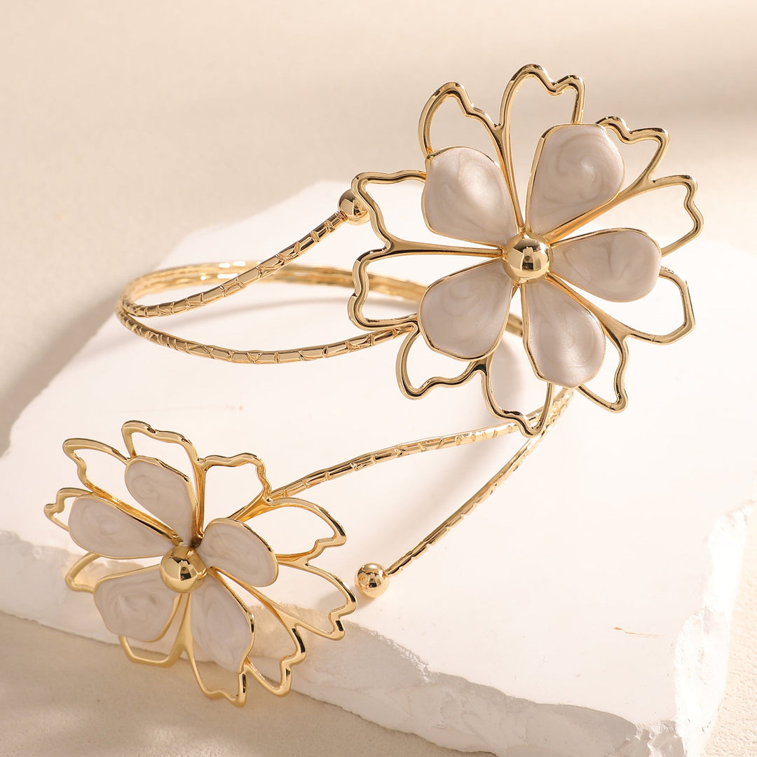 Women’s cuff bracelet with ornate flower design Nin Boutique