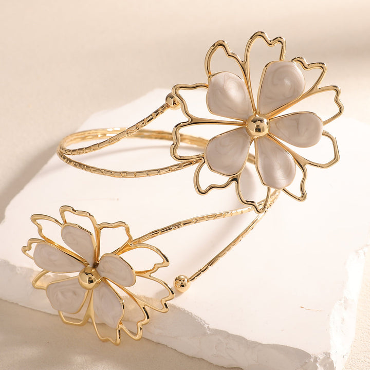 Women’s cuff bracelet with ornate flower design Nin Boutique