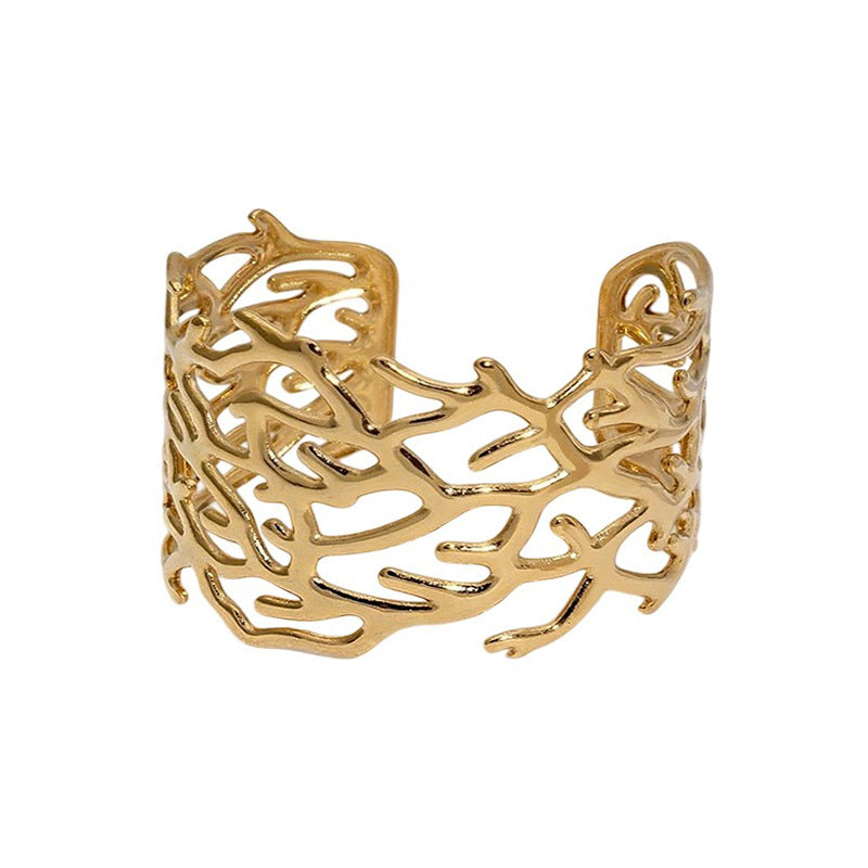 Women Open Bangle in Elegant Coral Design Nin Boutique