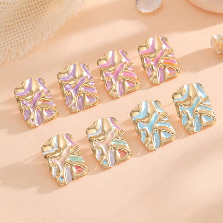 Women's earrings with modern, textured design Nin Boutique