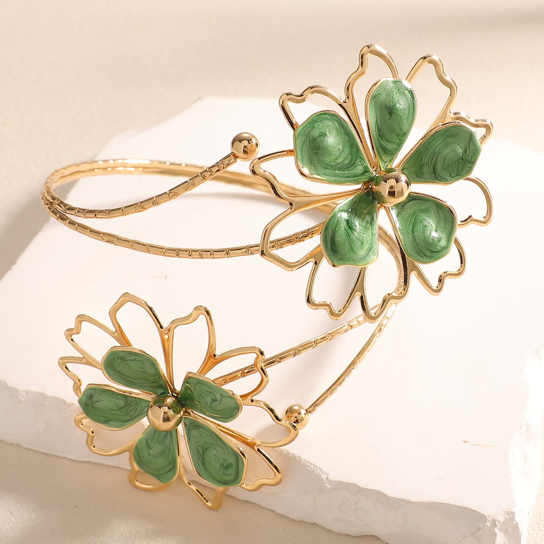 Women’s cuff bracelet with ornate flower design Nin Boutique