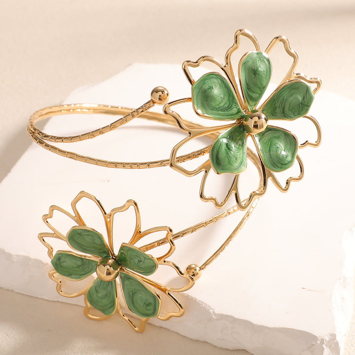 Women’s cuff bracelet with ornate flower design Nin Boutique
