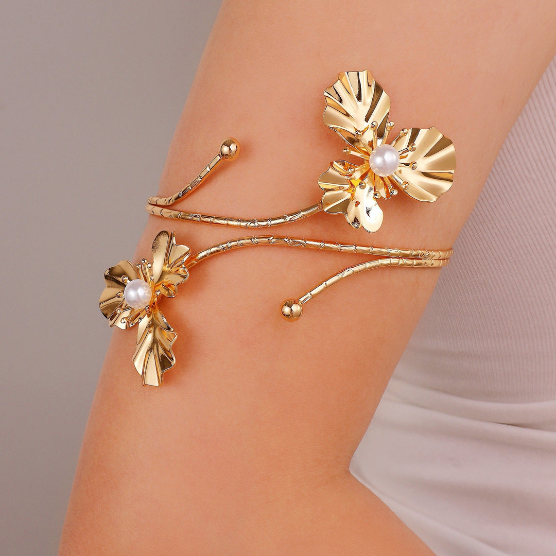 Women Open Cuff with Floral Accents Nin Boutique