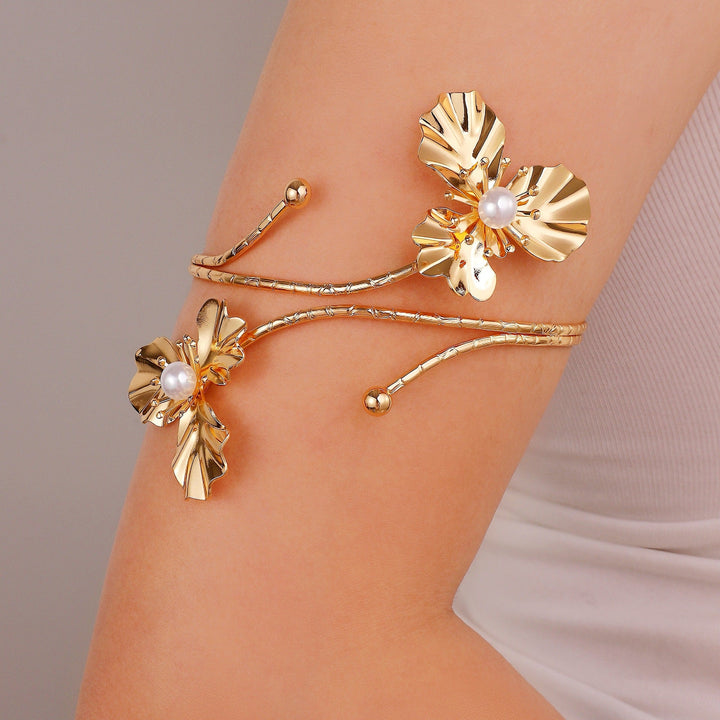 Women Open Cuff with Floral Accents Nin Boutique