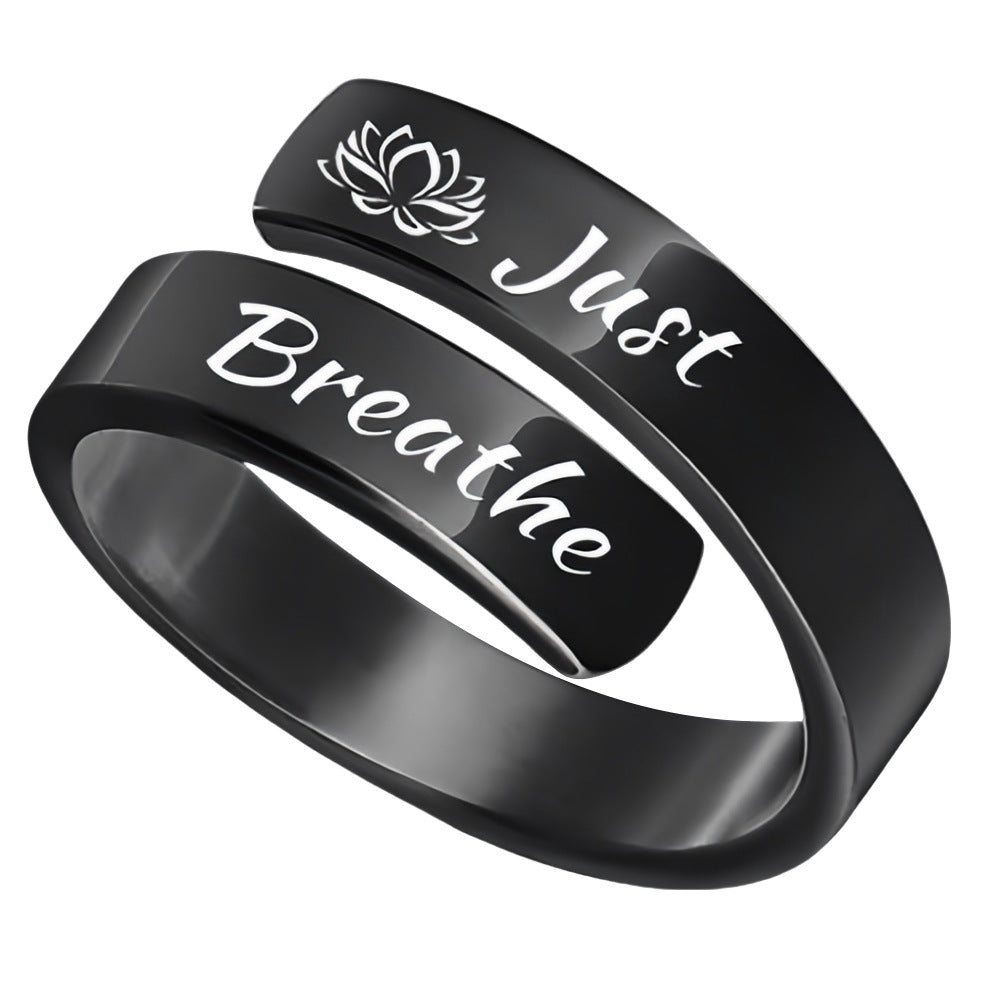 Ladies Motivation Ring with Engraved Quotes Nin Boutique