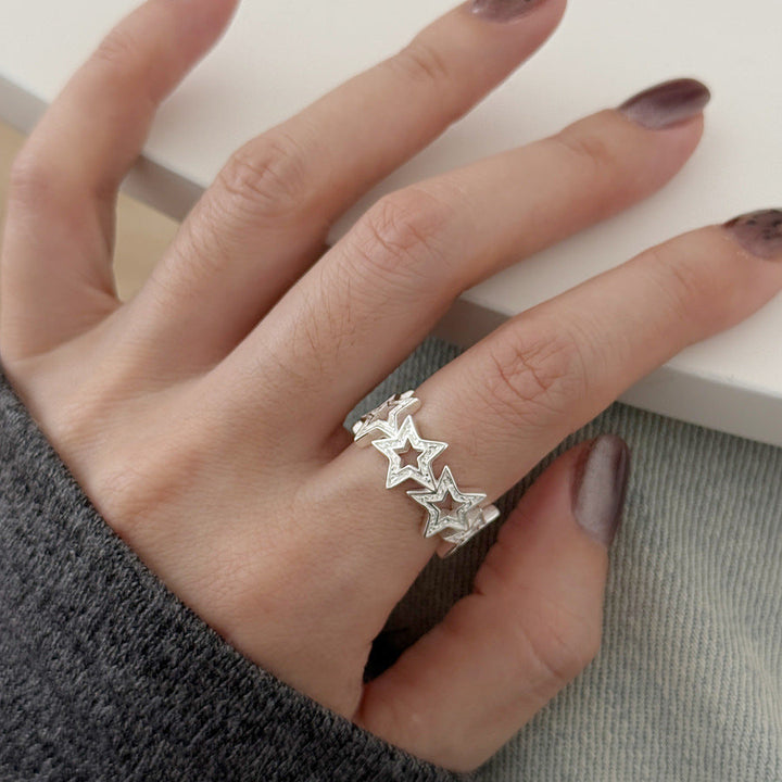 Women's ring with sparkling star motif made of high-quality stainless steel Nin Boutique